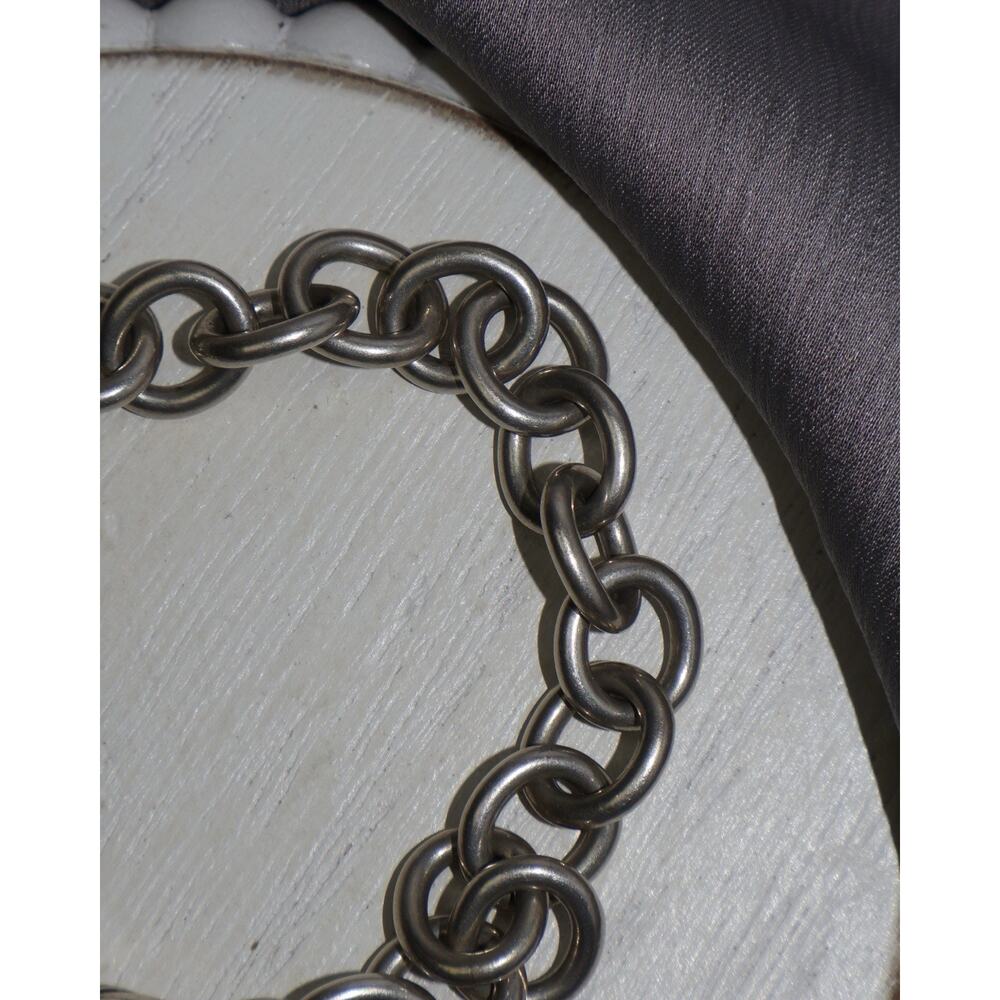 Retired James Avery 925 Cable Chain With Heart Charm Bracelet 37.5G / 7.5in - Picture 5 of 5